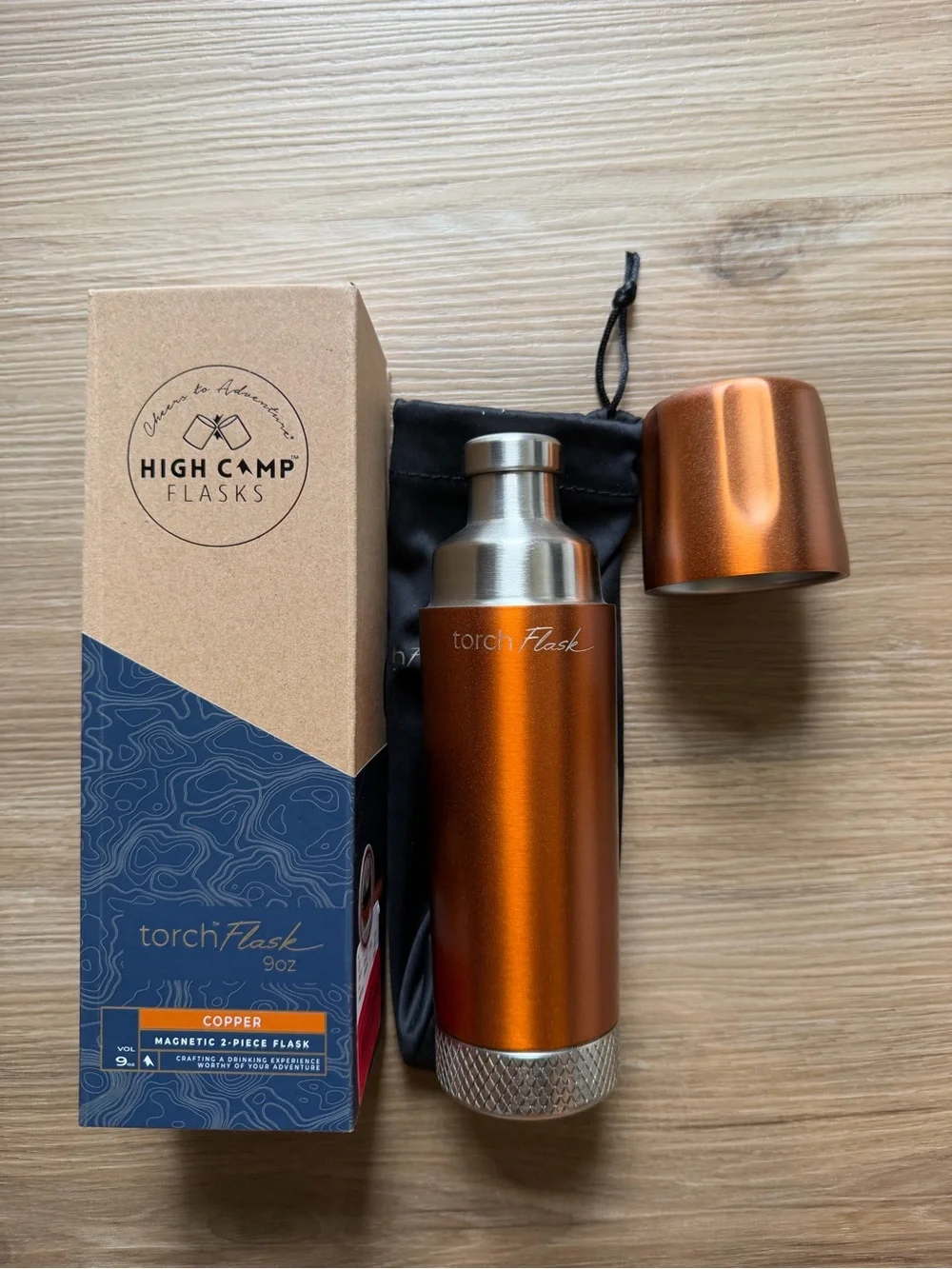 High Camp Flasks Torch Flask 9 oz Copper